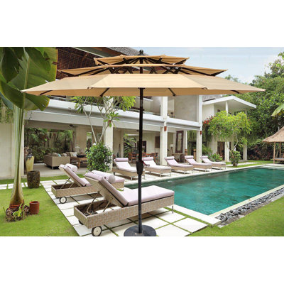 9Ft 3-Tiers Outdoor Patio  Umbrella