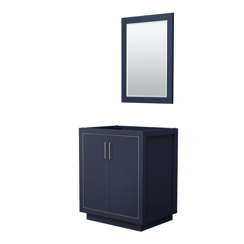Base de meuble-lavabo simple 59,25 po Icon et miroir seulement, Bleu foncé