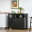 Buffet buffet, armoire de cuisine avec 2 portes et tablettes réglables pour le salon du vestibule