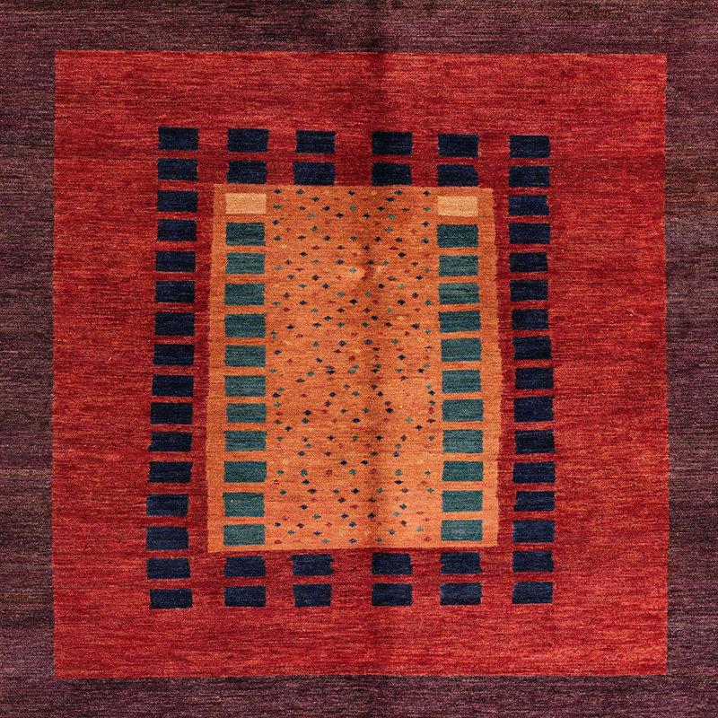 Tapis abstrait moderne, Carré 7 pi
