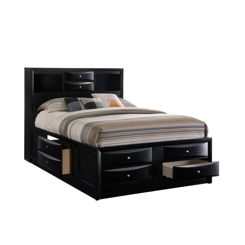 Grand lit plateforme avec rangement Emily, Emily Black