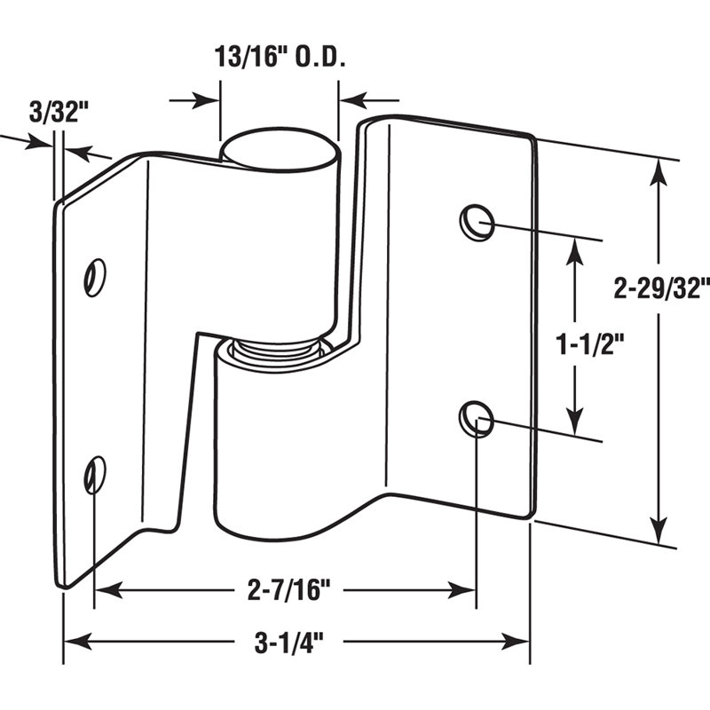 Ensemble de charnières à fixation en surface Prime-Line, à droite / à gauche, avec attaches, acier inoxydable (paquet unique)