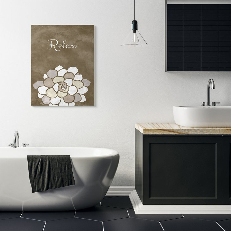 « relax mosaic brown, salle de bain brune design », impression sur toile, Toile tendue, H 40 po x l 30 po x P 1,5 po