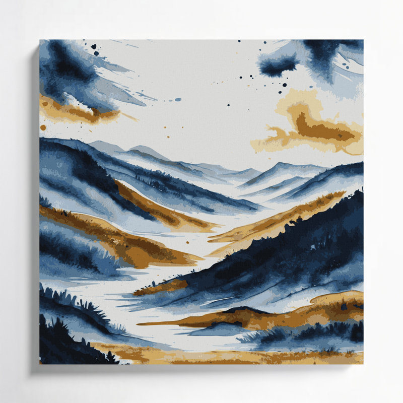 «Watercolor Landscape 52», art mural sur toile grise