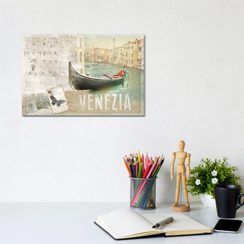 Venezia Butterfly - Wrapped Canvas Painting, 20.32 cm H x 30.48 cm W