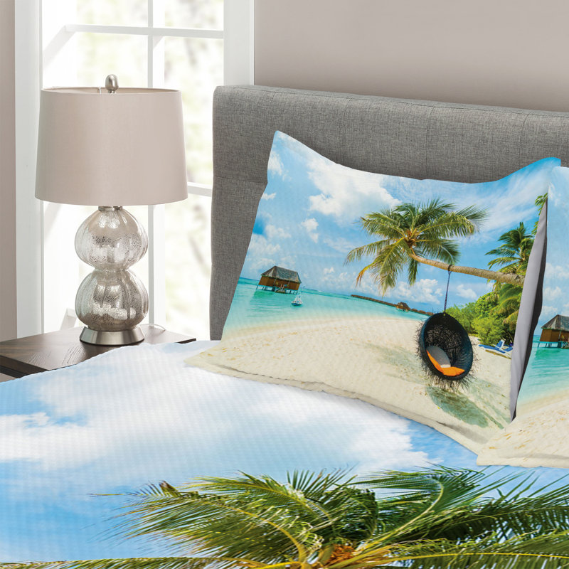 Desalvo No Pattern Bedspread with Pillow Shams, 220 x 264 cm