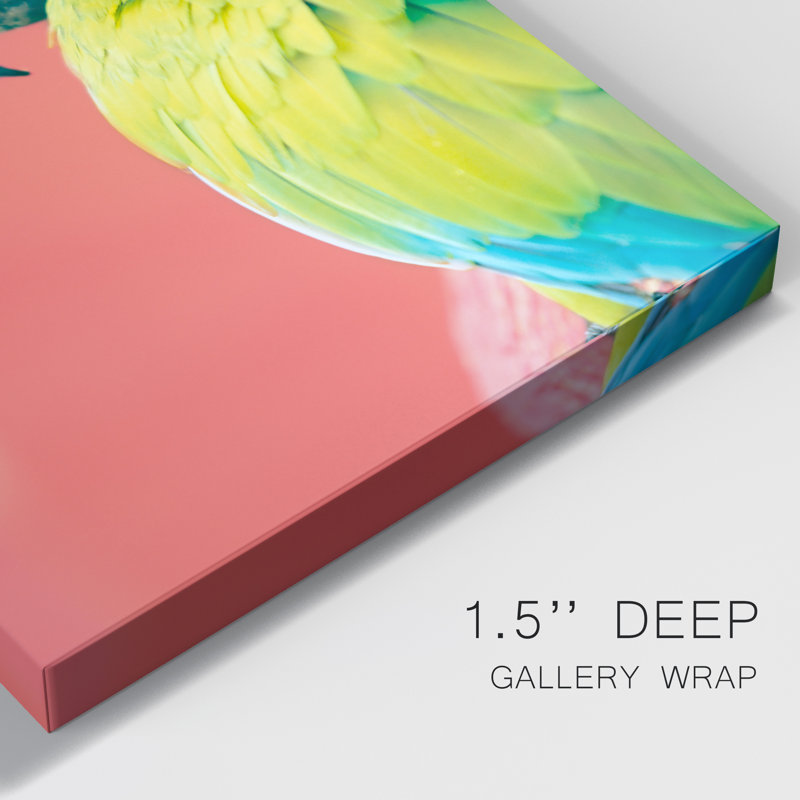 Ara vert - impression sur toile tendue, H 27 po x l 18 po x P 1 po