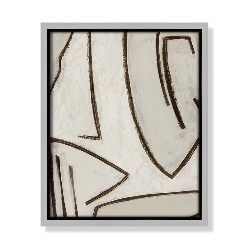 «Line Work II», reproduction encadrée sur toile, H 11,5 po x l 9,5 po x P 2 po, Argent