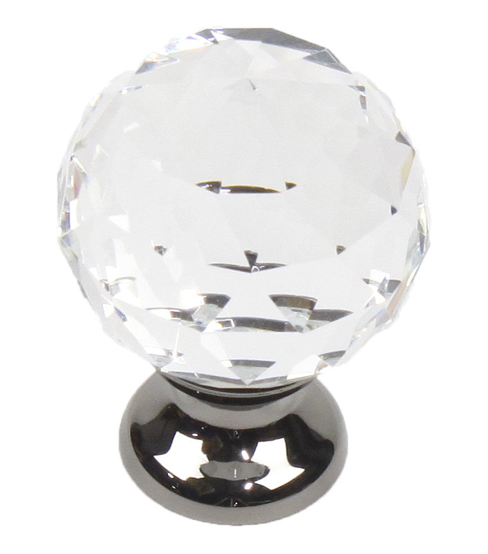Poignée ronde Glamour 1 3/16 po de diamètre, Nickel noir