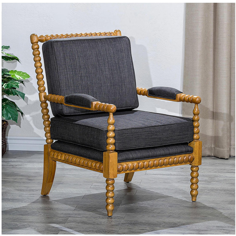 Fauteuil Spindle, chêne vieilli, gris anthracite