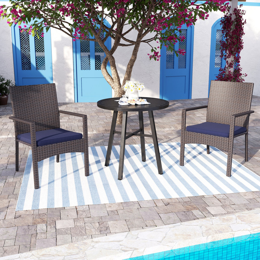 Alyah Round 3 - Piece 2 - Person 71.12Cm L Outdoor Bistro Set