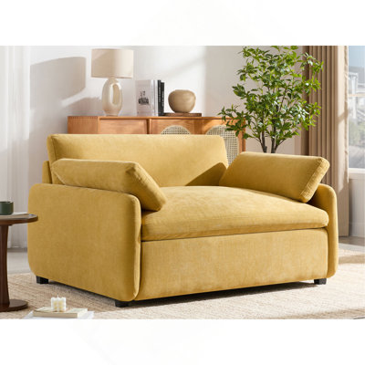 Canapé simple surdimensionné en chenille 50 * 43 ", fauteuil d'appoint large et profond, fauteuil confortable rembourré moderne, canapé-lit avec coussins pour salon et appartement