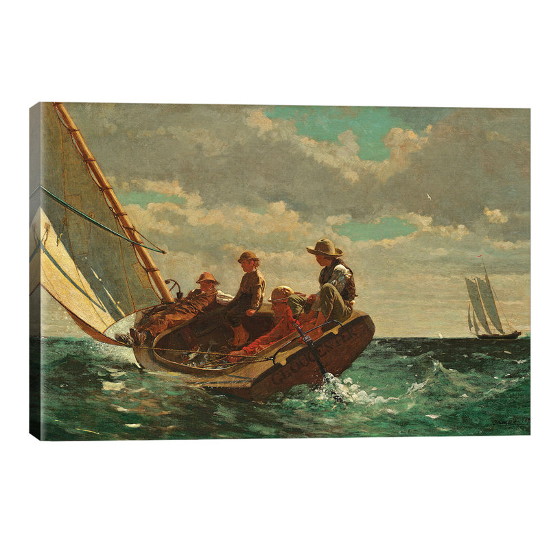 Breezing Up ( A Fair Wind), 1873-76 by Winslow Homer - Painting on Canvas, 66.04 cm H x 45.72 cm W x 1.91 cm D