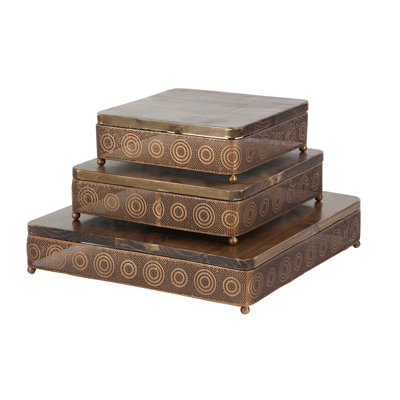 Ensemble de 3 plateaux décoratifs Delrio