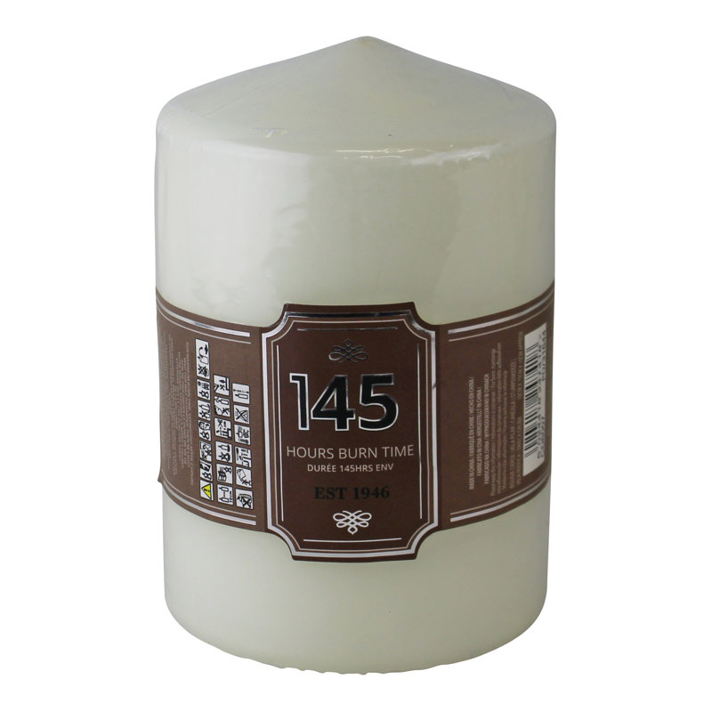 Unscented Pillar Candle, 15cm H x 10cm W x 10cm D
