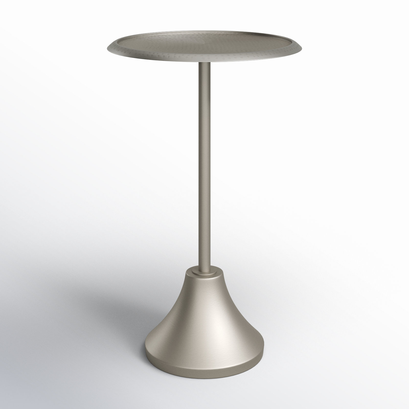 Deanna End Table, 24" H x 15" W x 15" D, Silver Base/ Silver Top
