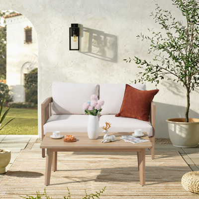 Vowinckel 2-Person Outdoor Sofa Set With Coffee Table