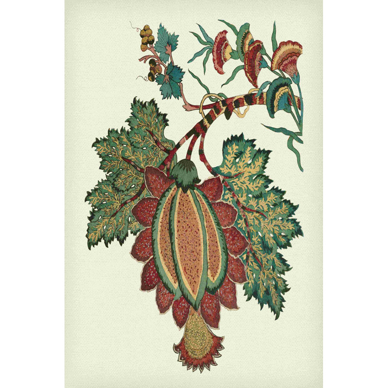Petit motif floral jacobin II (P), L 8 po x H 12 po