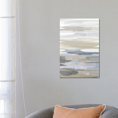 Intuition Blue And Tan by Jackie Hanson - Wrapped Canvas Print