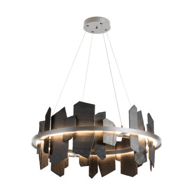Luminaire suspendu géométrique à DEL 1 lumière avec détails ardoise Ardesia