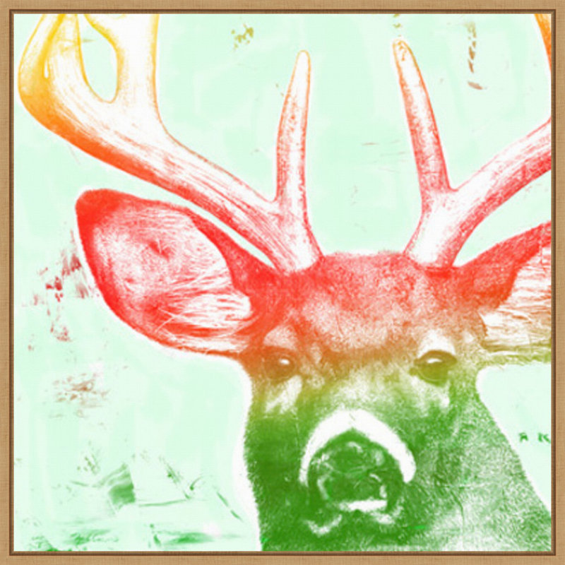 «Portrait of a Deer rainbow» par Marie Elaine Cusson, reproduction d'art sur toile encadrée