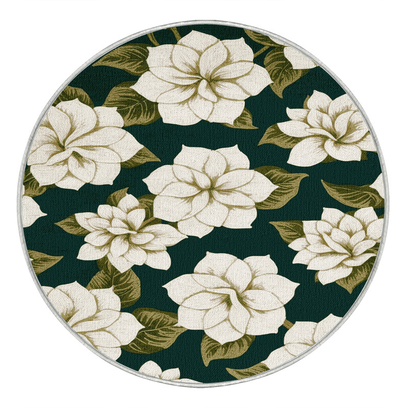  Tapis hawaïen lavable Gardenias, Rond 4 pi