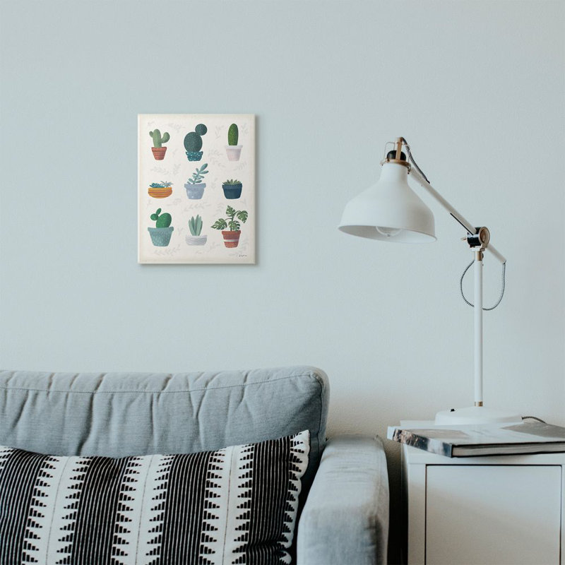 «Cute Succulent Design Chart», impression sur toile, H 15 po x l 10 po, Plaque murale