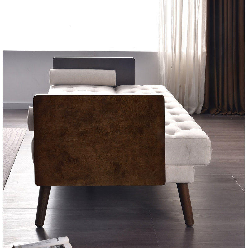 Canapé convertible Keiontae, Microfibre beige