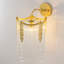 Applique murale en cristal et laiton avec brins de verre suspendus, éclairage mural moderne à 1 lumière E12 pour vestibule, escalier, homologué UL + ETL