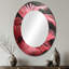Palmiers roses et gris glamour - miroir mural ovale tropical rose-898883863