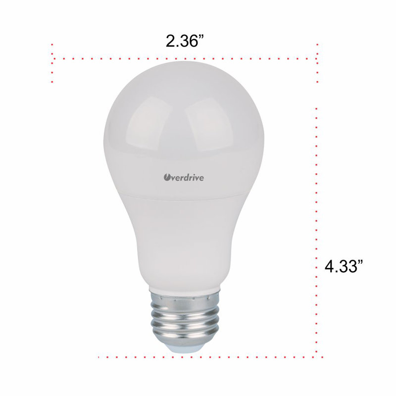 75 watts équivalent à del a19, ampoule à del,-2700 e26/base moyenne (standard)