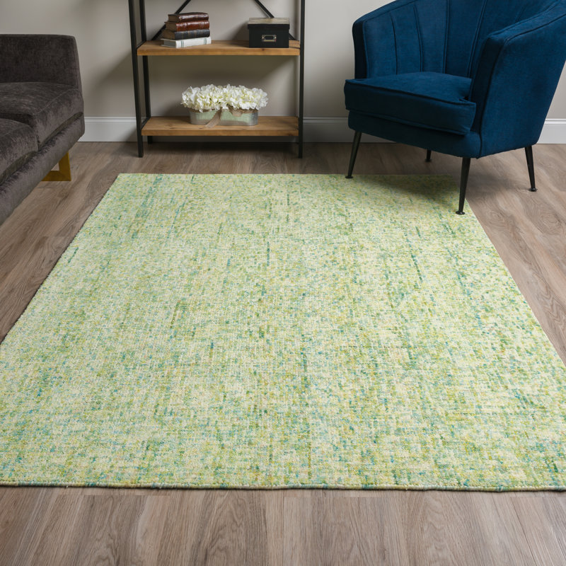 Kiwi Sundrop Hand-tufted Wool Rectangular Rug 5' x 7'