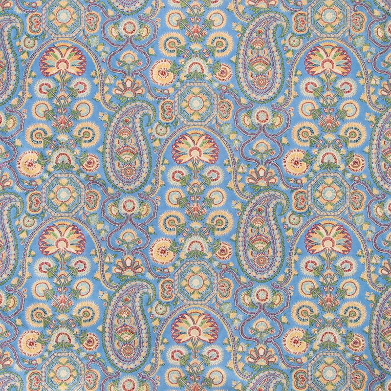 Grand Bazaar Saraya 100% Cotton Fabric, Cornflower