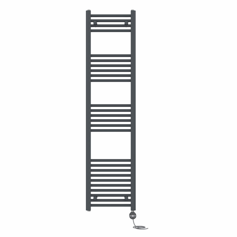 Desdemona Straight Towel Rail Heated Towel Rails, Anthracite, 160cm H x 40cm W x 3cm D