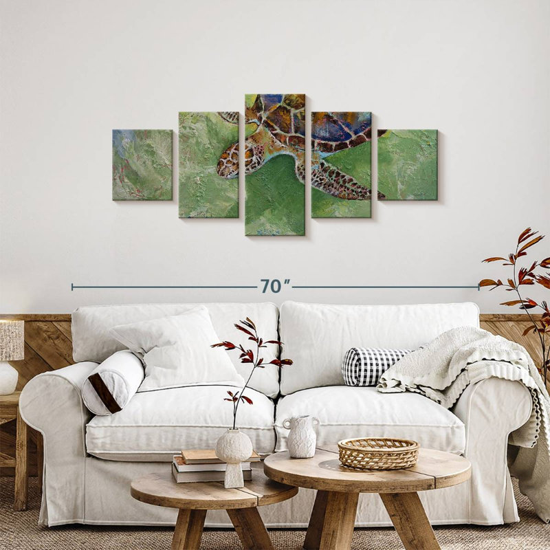 Tortue de mer des Caraïbes, H 24 po x l 55 po
