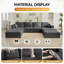 Oversized Modular Sofa Bed, Boneless U-Shaped Sectional with Movable Ottomans, No Assembly Convertible Sleeper Couch-1133136795-1122496019
