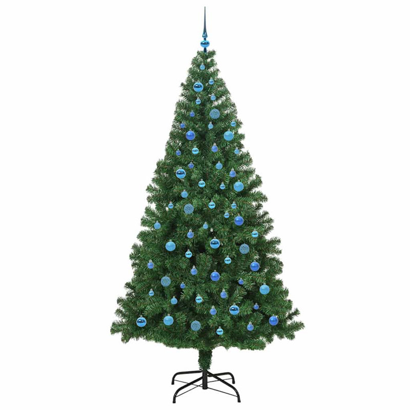 vidaXL Artificial Christmas Tree with 150 LEDs with Stand Green, 7.87 ft