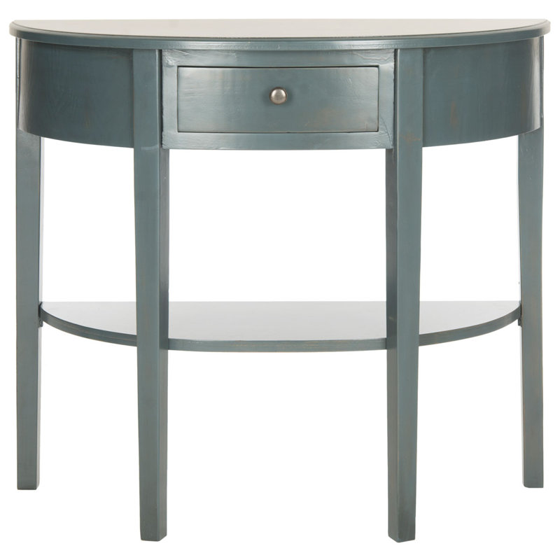 Evangelyne 33.9'' Solid Wood Console Table, Dark Teal