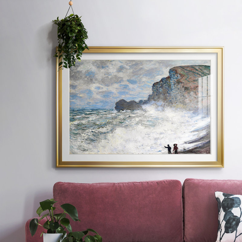 Monet, impression encadrée sur papier par Claude Monet, Or, H 15 po x l 21 po x P 1,5 po