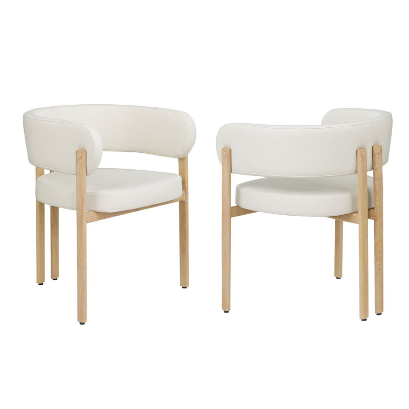 Chaise de salle à manger Belisse, ensemble de 2, Crème, crème