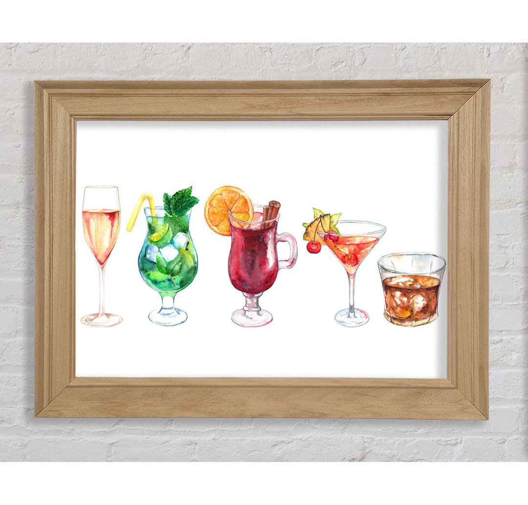 Cocktails Of Summer - Einzelne Bilderrahmen Kunstdrucke