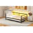 Metal Daybed With LED And Adjustable Trundle, Pop Up Trundle-2077733911