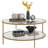 Side Table with Storage, Round End Table, 2-Tier Tempered Glass Coffee Table-236208911-236208904