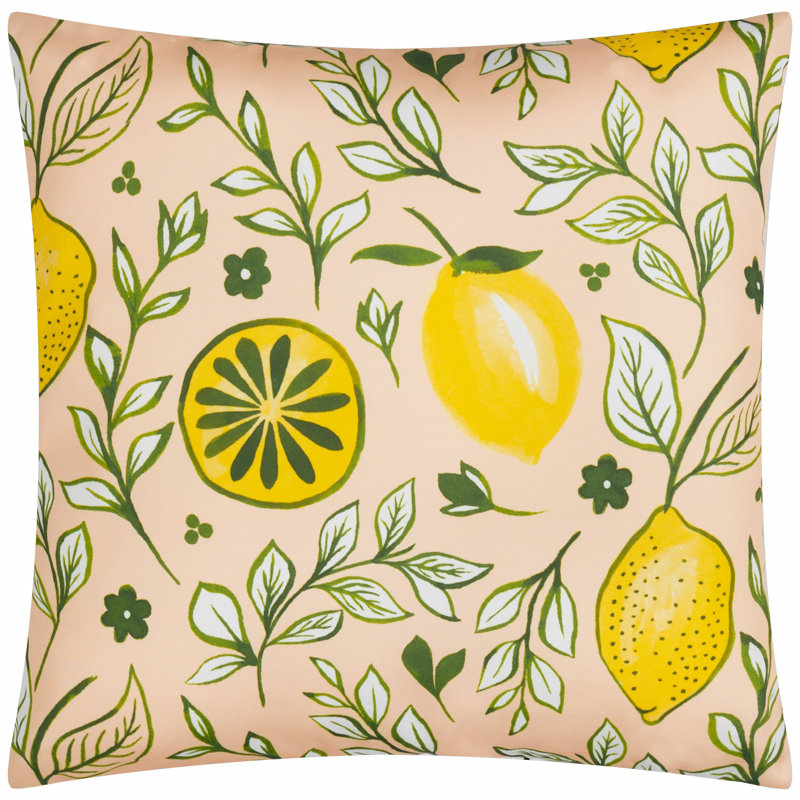 Citronello Indoor / Outdoor Orange Square Cushion, Polyester