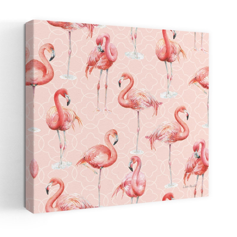 Motif gracieusement rose, c'est-à-dire art tropical, H 18 po x l 18 po