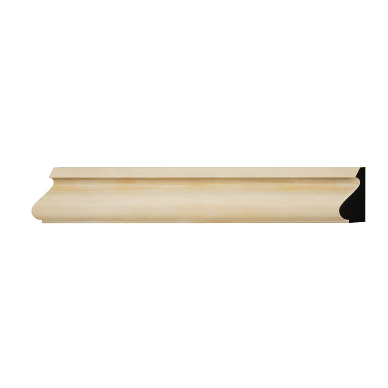 Moulure à capuchon de base en bois massif de teinte de bois franc massif D16 5/8 po x l 1 3/8 po x L 96 po., Pin