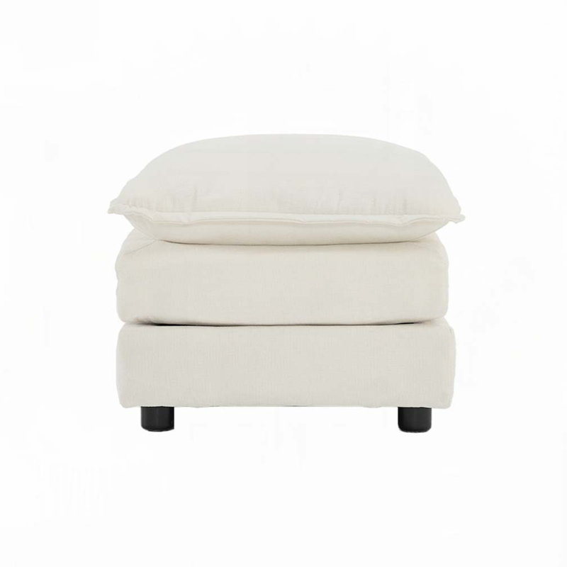 Canapé en chenille 3 places avec repose-pieds 2 places, Blanc