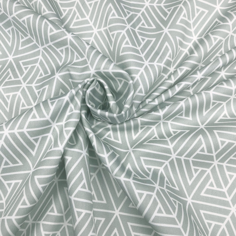 Perry Sage Geometric Cotton Twin Duvet Cover Set