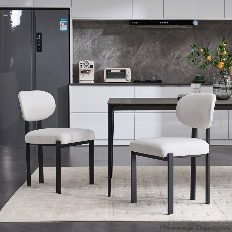 Ensemble de 2 chaises de salle à manger rembourrées Boucle, Beige