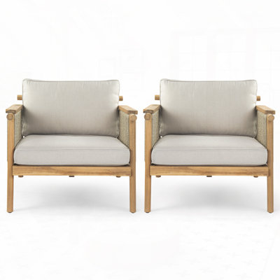 Outdoor Patio Acacia Wood Club Chair